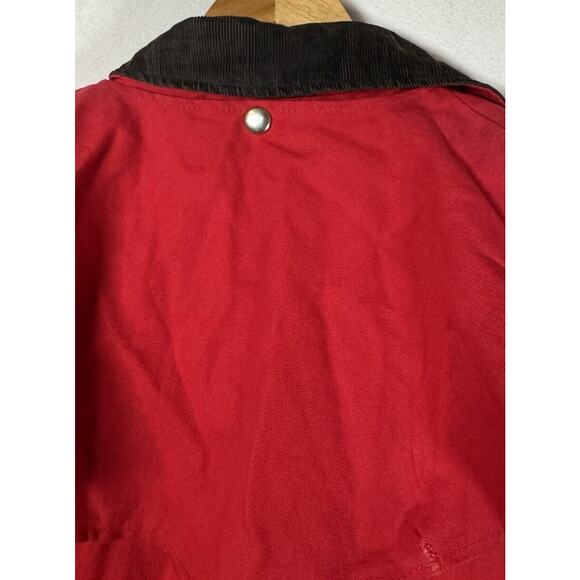 Sheyenne Red Rodeo Duster Coat Snap Button Corduroy Trim SZ 12 Western USA Made - Picture 8 of 11